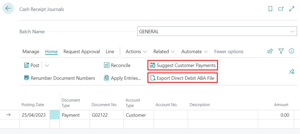 Business Central Direct Debit for Australia