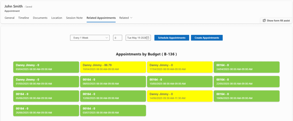 Dynamics 365 scheduling dashboard