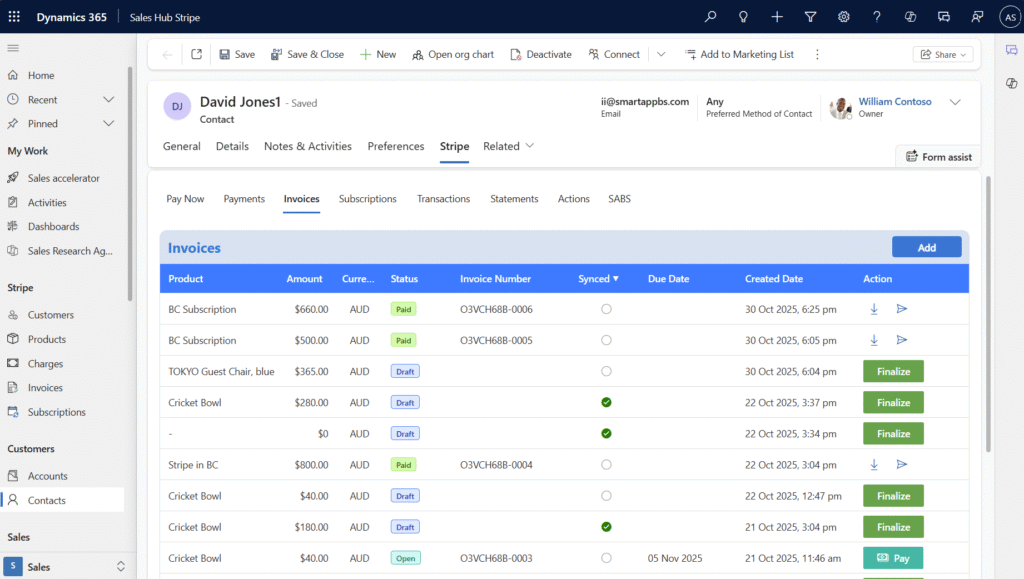 Stripe Invoice Sync with Dynamics 365 CRM